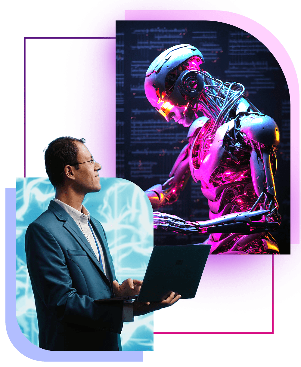 Henceforth Solutions AI team collaborating with a robotics assistant
