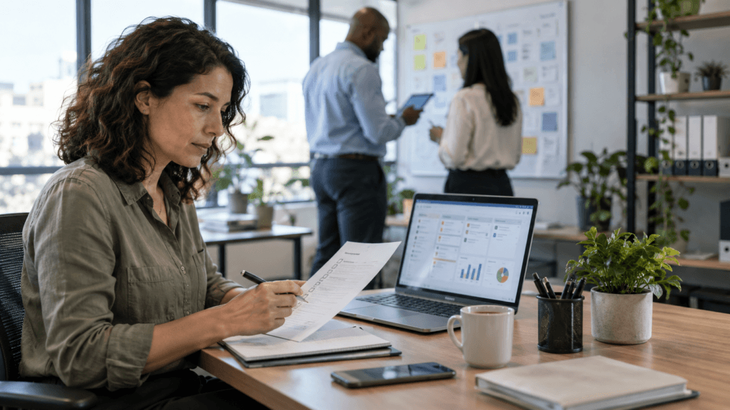 Operations team reviewing AI agent workflow automation