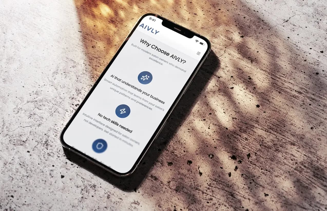 Aivly booking and scheduling screens