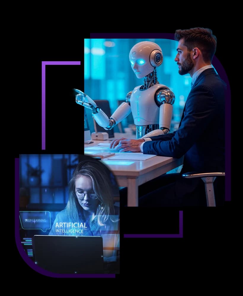 Henceforth Solutions AI team collaborating with a robotics assistant
