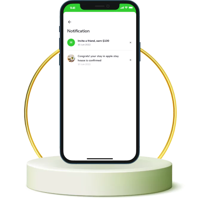 In-App Notification airbnb clone