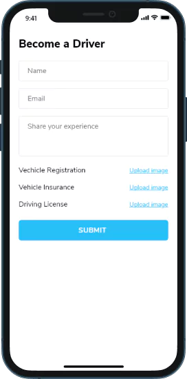easy registration in uber clone app