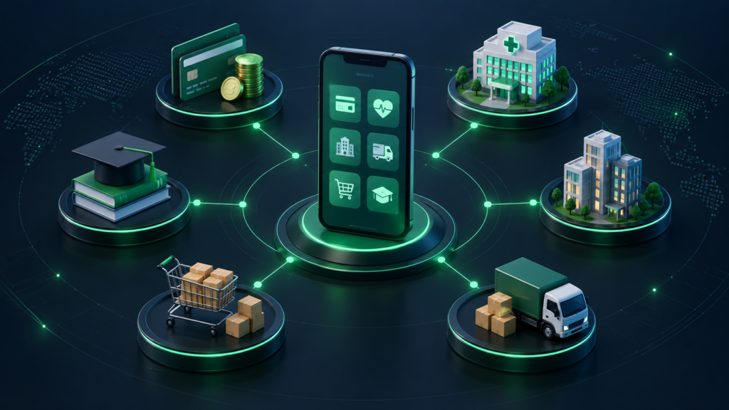 Cross platform mobile apps for fintech healthcare real estate logistics ecommerce and education