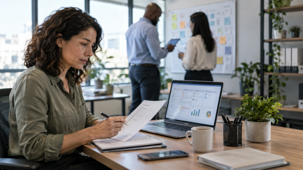 Operations team reviewing AI agent workflow automation