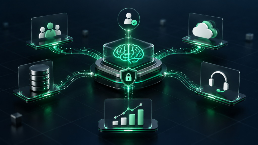 Secure AI integration connecting business systems and data 1