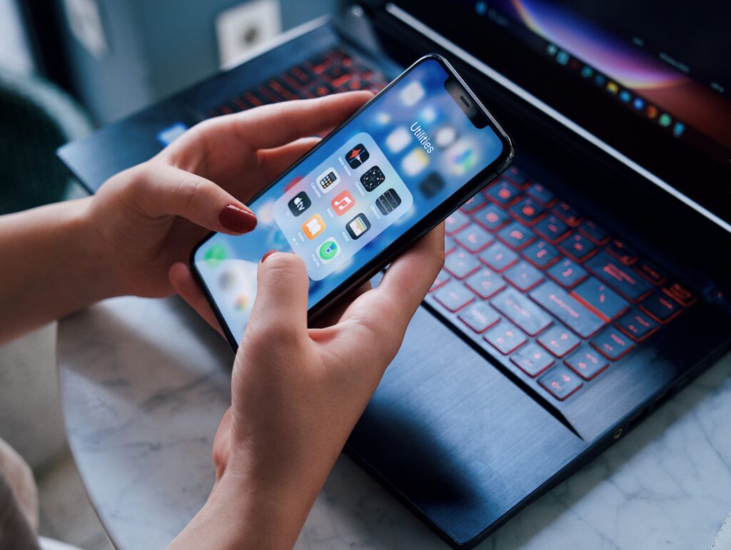 Team testing the user experience of an AI mobile app